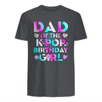 K-Pop Girl Dad T-Shirt in Charcoal - back view