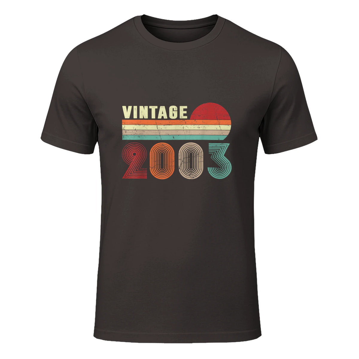 Vintage Twenty-Second Birthday T-Shirt in Dark Chocolate - front view