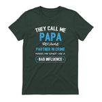 Funny Grandpa Papa Partner in Crime Dad in Forest Green - back view