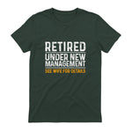 Funny Retirement Party Men's T-Shirt - Dad Humor, Classic Fit, Short Sleeve - Black in Forest Green - back view