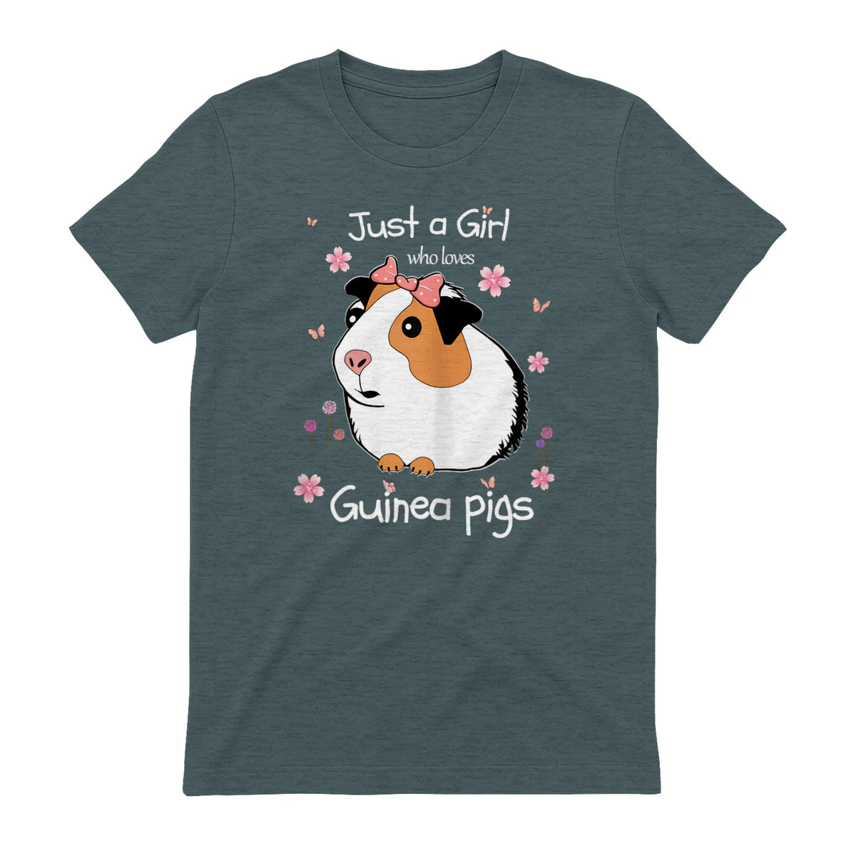 Just a Girl Who Loves Guinea Pigs - Cute Pets Lover Gift in Dark Heather - back view