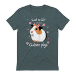 Just a Girl Who Loves Guinea Pigs - Cute Pets Lover Gift in Dark Heather - back view