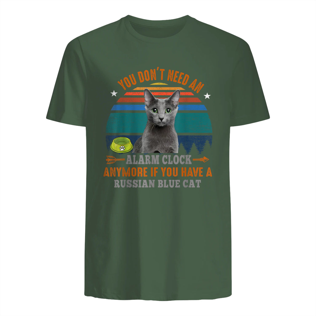 Chat – You Don't Need an Alarm Clock, Anymore, bleu russe in Military Green - back view