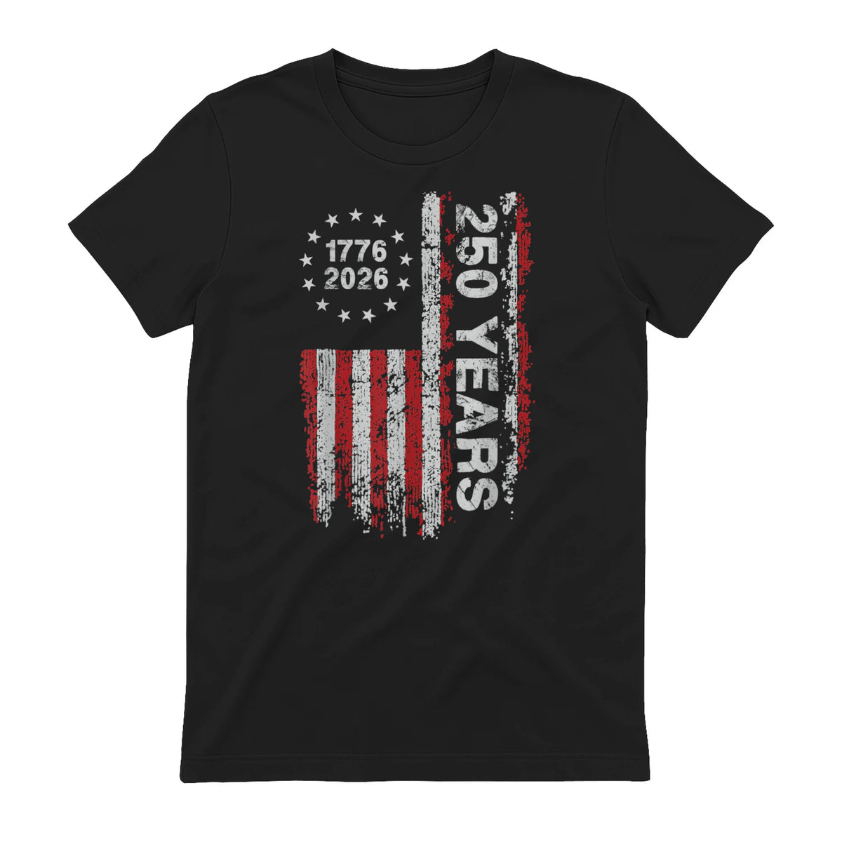 American Independence Freedom Anniversary T-Shirt in Black - back view