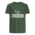 Lustige Weihnachts Geschenke Adventskalender Ideen Mir egal ich geh zocken Unisex Schwarz S Klassische Passform in Military Green - back view