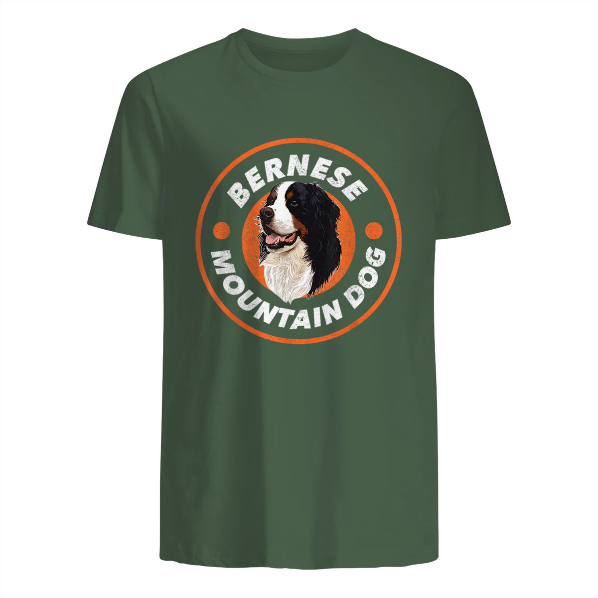 Bouvier bernois Love - Rétro amoureux des chiens in Military Green - back view