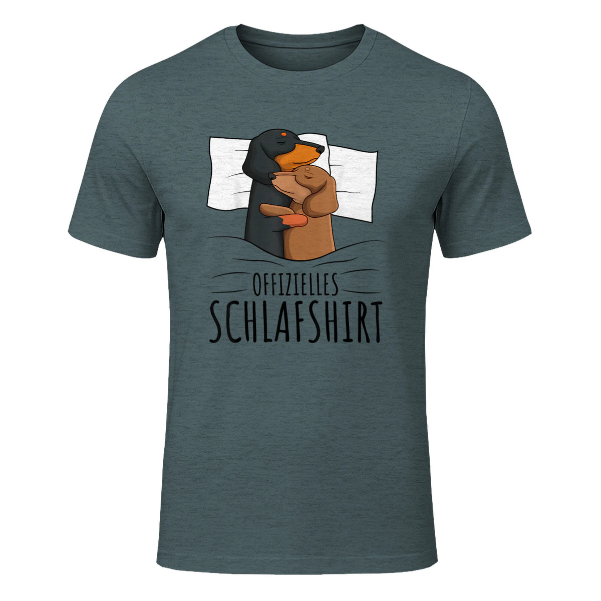 Offizielles Schlafshirt Dackel Hund Dachshund Teckel in Dark Heather - front view