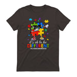 It's OK to Be Different Dabbing Puzzle Autism Awareness Kids in Dark Chocolate - back view