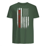 Best Dog Dad Ever American Flag Gift for Best Father in Military Green - back view