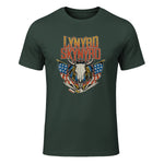 Lynyrd Skynyrd - Americana Steer Skull T-Shirt in Forest Green - front view