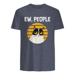 Ew, People - Funny Cat Lover Gift T-Shirt in Heather Navy - back view