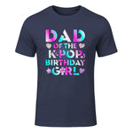 K-Pop Girl Dad T-Shirt in Heather Navy - front view