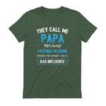 Funny Grandpa Papa Partner in Crime Dad in Military Green - back view