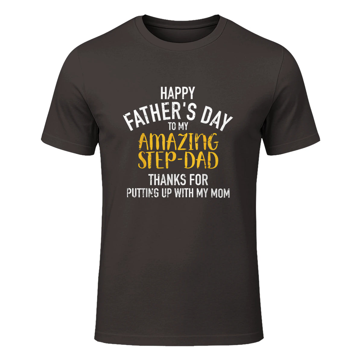 Happy father's day step dad in Dark Chocolate - front view