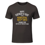 Happy father's day step dad in Dark Chocolate - front view