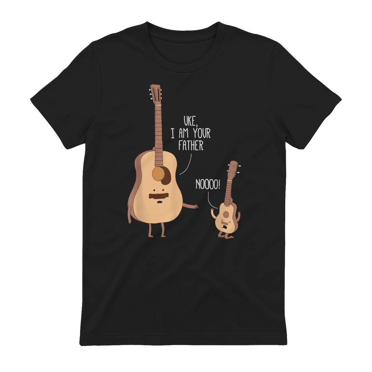 Uke I Am Your Father T Shirt Ukulele Guitar Music in Black - back view