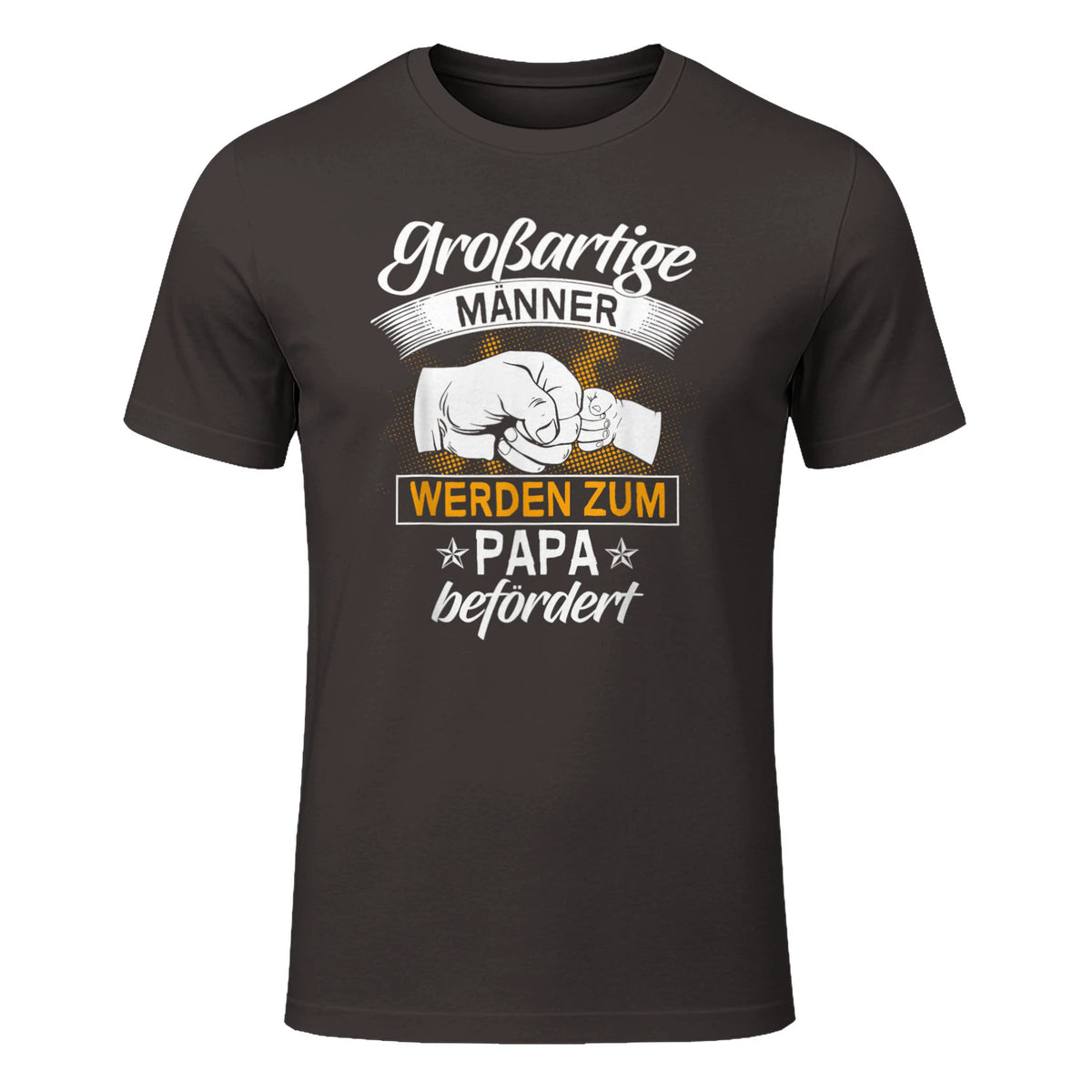 Vatertag Vaterschaft Geschenke Großartige Männer Werden Zum Papa Befördert Werdender Vater , Schwarz, S, V-Aussch in Dark Chocolate - front view