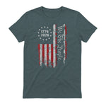 Independence Day Freedom T-Shirt in Dark Heather - back view