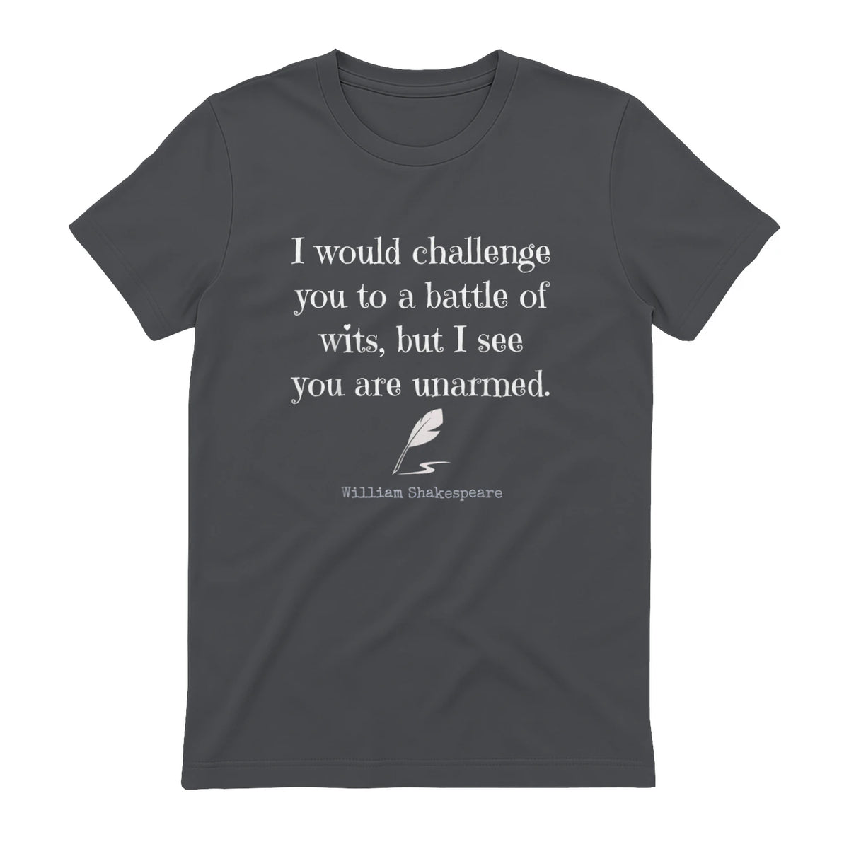 William Shakespeare Quote English Literature & Classic Plays in Charcoal - back view