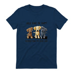 Dogs Makes Me Happy Humans Make My Head Hurt T-Shirt in Navy - back view