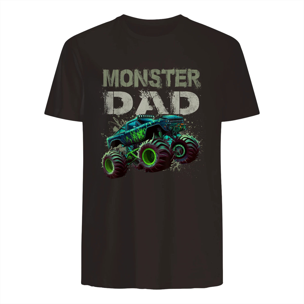 Monster Truck Dad T-Shirt in Dark Chocolate - back view