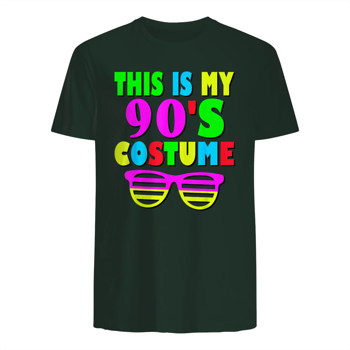 This Is My Nineties Costume Party T-Shirt in Forest Green - back view