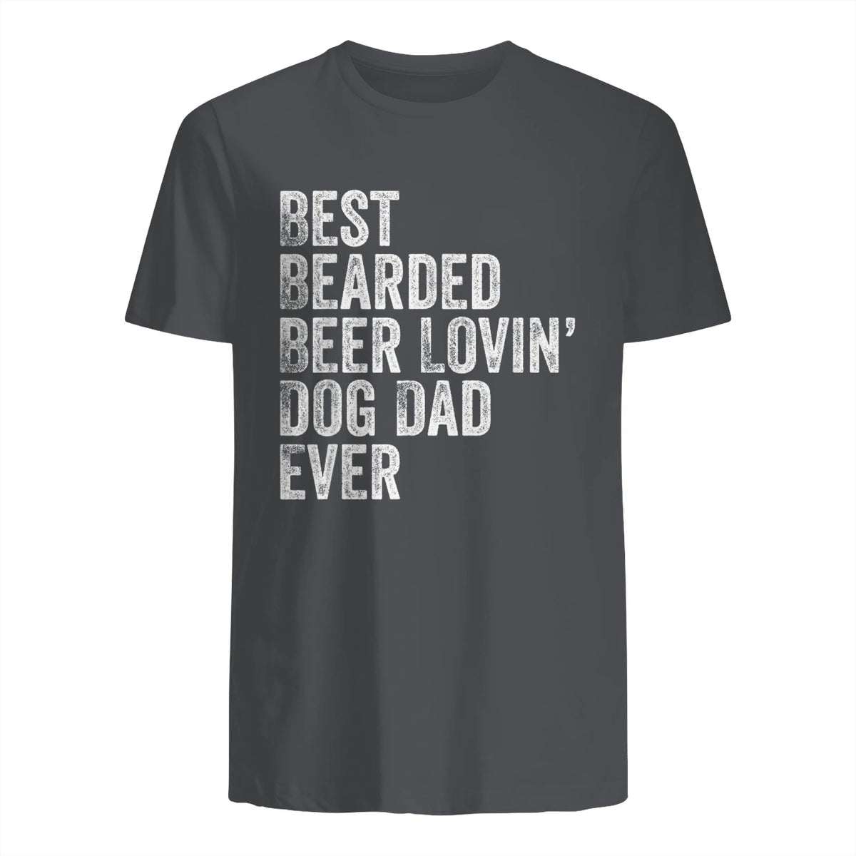 Best Bearded Beer Lovin Dog Dad T-Shirt Pet Lover Owner Gift in Charcoal - back view