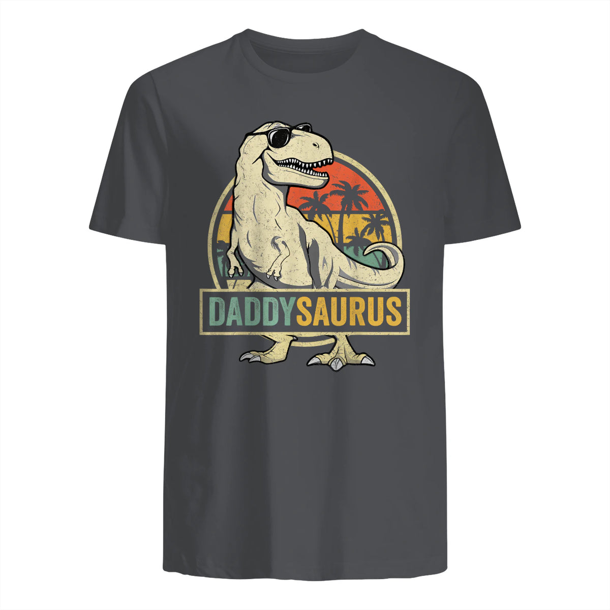 Daddysaurus T Rex Dinosaur Daddy Saurus Family Matching in Charcoal - back view