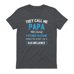 Funny Grandpa Papa Partner in Crime Dad in Charcoal - back view
