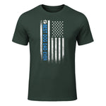 Best Dog Dad Ever American Flag T-Shirt Gift for Best Father in Forest Green - front view