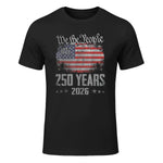 Vintage Anniversary Fourth of July Birthday T-Shirt in Black - front view
