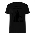Personal Cat Servant Shirt Funny Black Cat Lover Gift in Black - back view