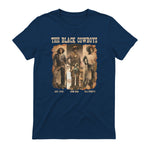 Black Cowboy Western Rodeo Melanin Black History Texas Men T-Shirt in Navy - back view