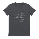 Dirt Bike American Flag T-Shirt Motocross Enduro Shirt T-Shirt in Charcoal - back view