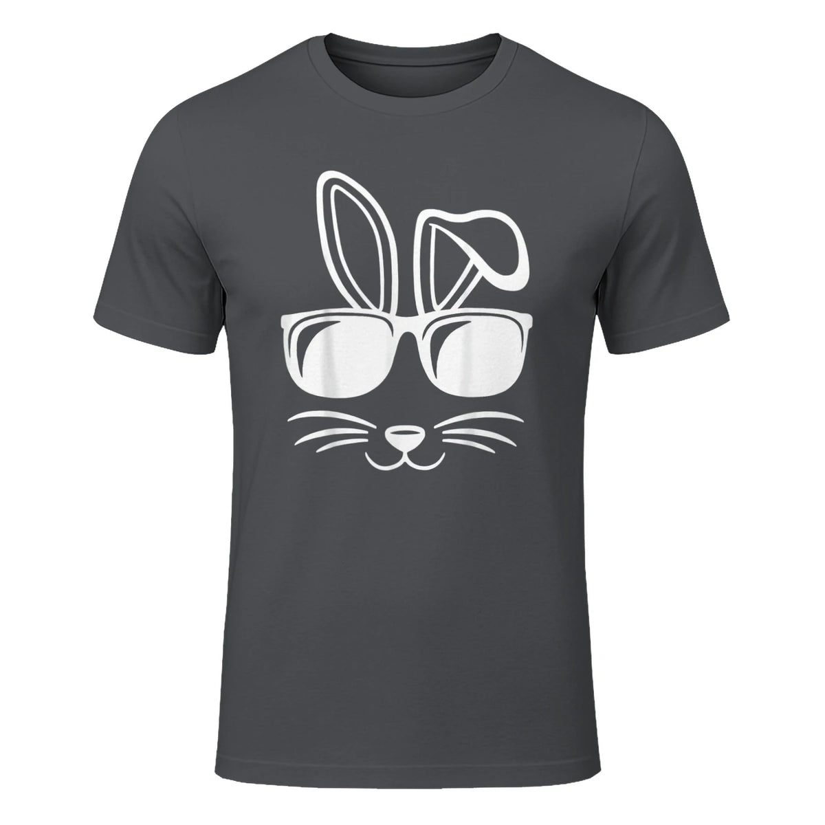 Bunny Face With Sunglasses Men Boys Kids Easter Day in Charcoal - front view