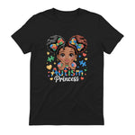 Autism Princess Coquette Bow Daughter Autism Awareness Girls in Black - back view