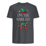 I'm The Nana Elf Shirt Matching Family Outfits Christmas in Charcoal - back view