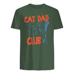 Cat Dad Club Life Is Better with Cats T-Shirt in Military Green - back view