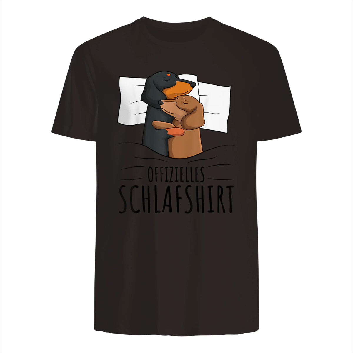 Offizielles Schlafshirt Dackel Hund Dachshund Teckel in Dark Chocolate - back view