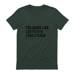 Toujours Lire Les Petits Caractères Futur Je Vais Être Papa T-Shirt in Forest Green - back view