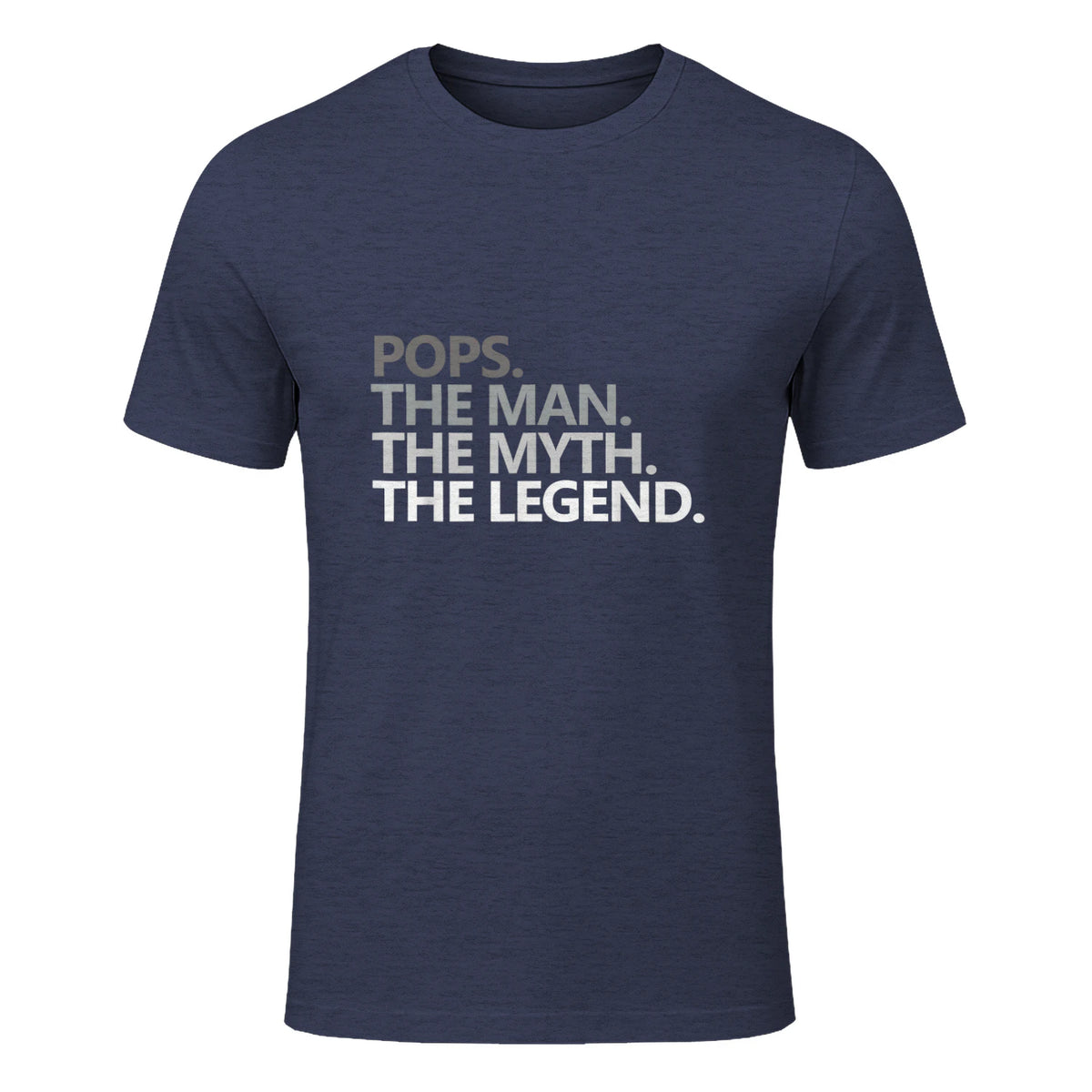 POPS GRANDPA DAD BIRTHDAY Father's Day Funny Men Gift in Heather Navy - front view