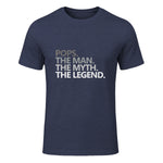 POPS GRANDPA DAD BIRTHDAY Father's Day Funny Men Gift in Heather Navy - front view