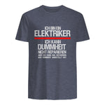 Elektriker Fun Geschenkidee - Herren Schwarz S - Kurzarm - Casual Funny Slogan Electrician in Heather Navy - back view