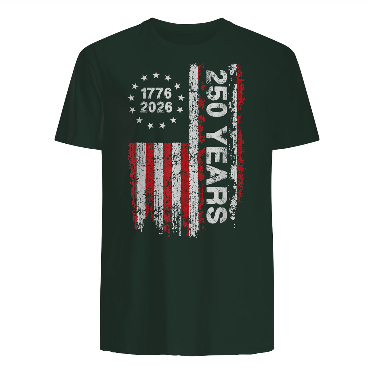 American Independence Freedom Anniversary T-Shirt in Forest Green - back view