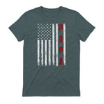 Proud Papa Flag Funny Father's Day from Grandchildren T-Shirt in Dark Heather - back view