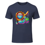 Ice Cream Drip Baseball Stuff Baseball Drip for Boys Graphic T-Shirt in Heather Navy - front view