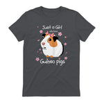 Just a Girl Who Loves Guinea Pigs - Cute Pets Lover Gift in Charcoal - back view