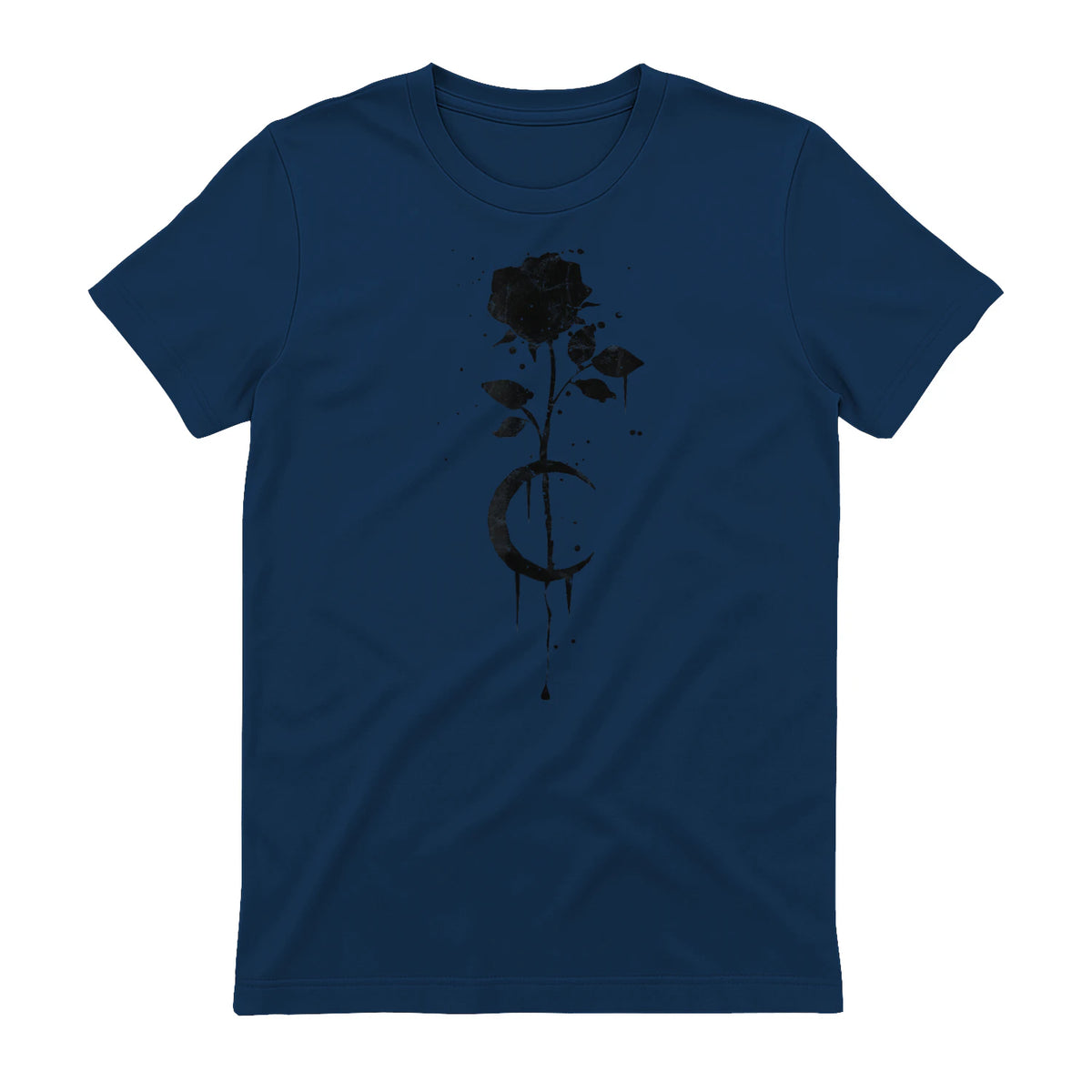 Occult Vintage Moon Rose Witchcraft Okkult Hexe Gothic in Navy - back view