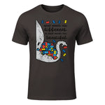 What Makes You Different Autism Awareness T-Shirt in Dark Chocolate - front view
