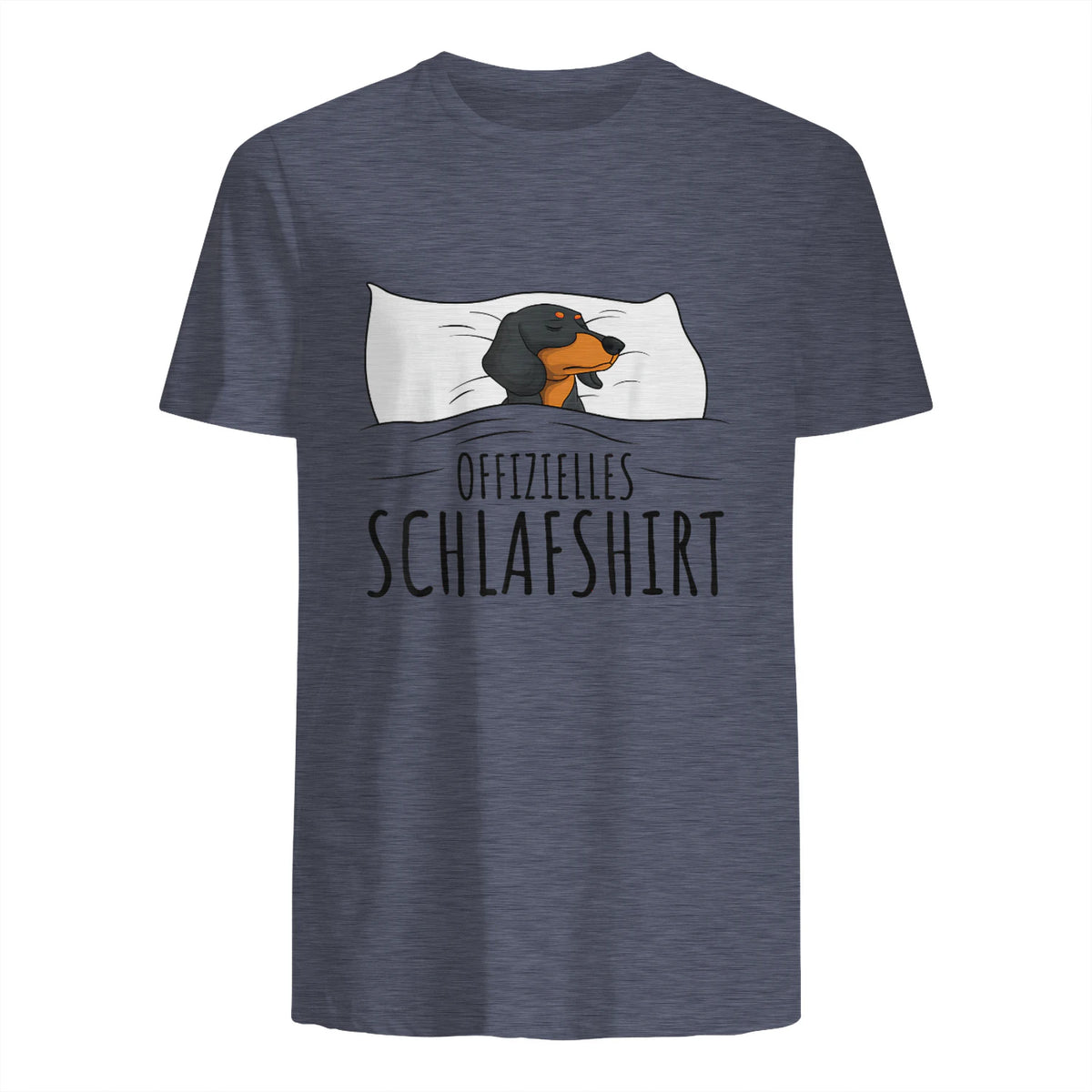Offizielles Schlafshirt Schlafanzug Dackel Hund Geschenkidee in Heather Navy - back view